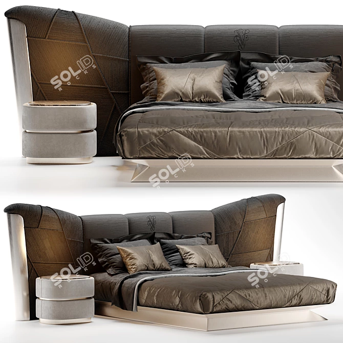 Luxury Plaza Bed: Visionnaire's Masterpiece 3D model image 7