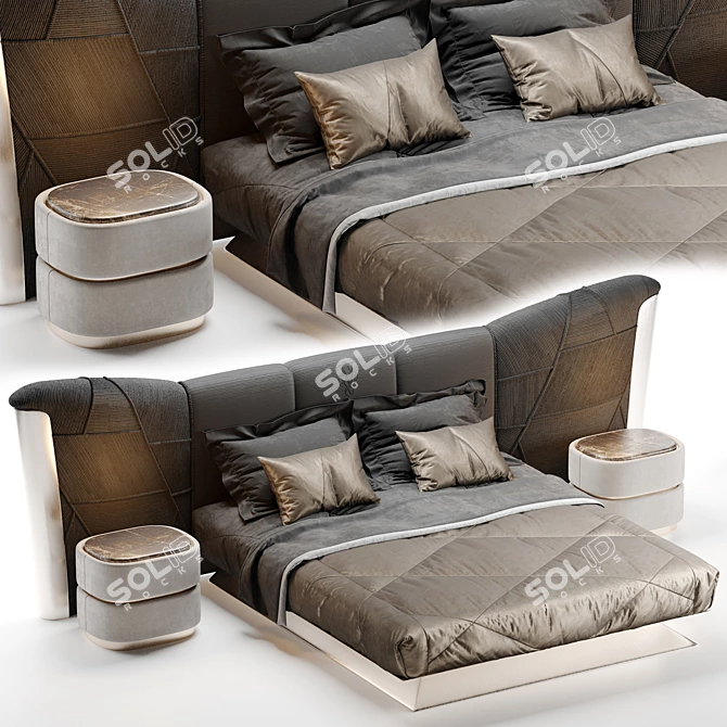 Luxury Plaza Bed: Visionnaire's Masterpiece 3D model image 9