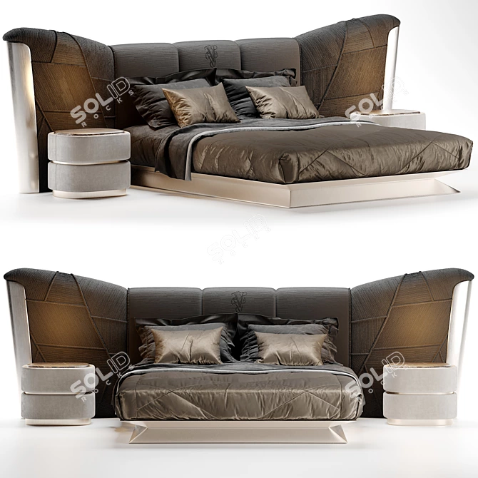 Luxury Plaza Bed: Visionnaire's Masterpiece 3D model image 11