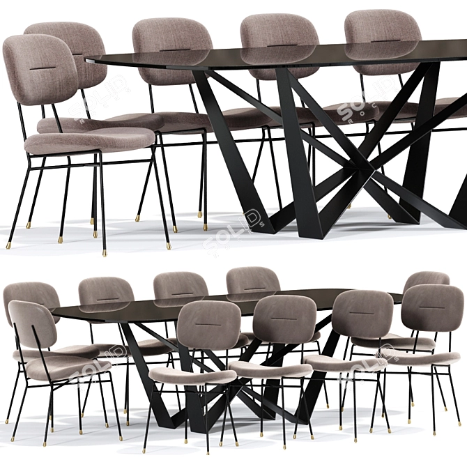 Modern Abner Dining Chair 3D model image 1