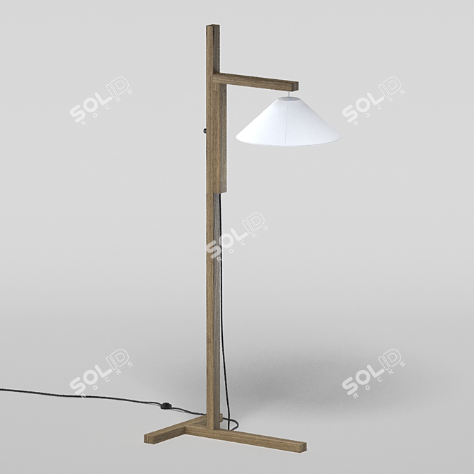 Elegant Christophe Delcourt KAY Oak Floor Lamp 3D model image 1