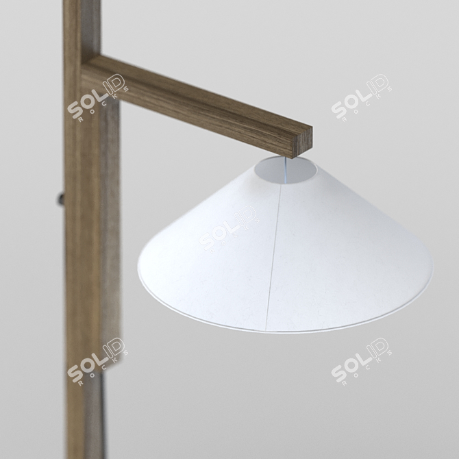 Elegant Christophe Delcourt KAY Oak Floor Lamp 3D model image 2