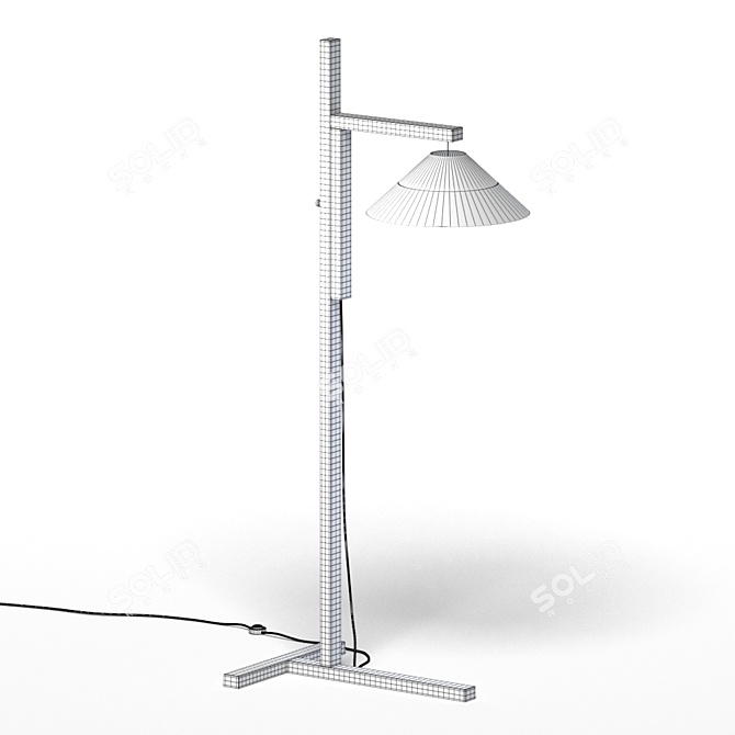 Elegant Christophe Delcourt KAY Oak Floor Lamp 3D model image 7