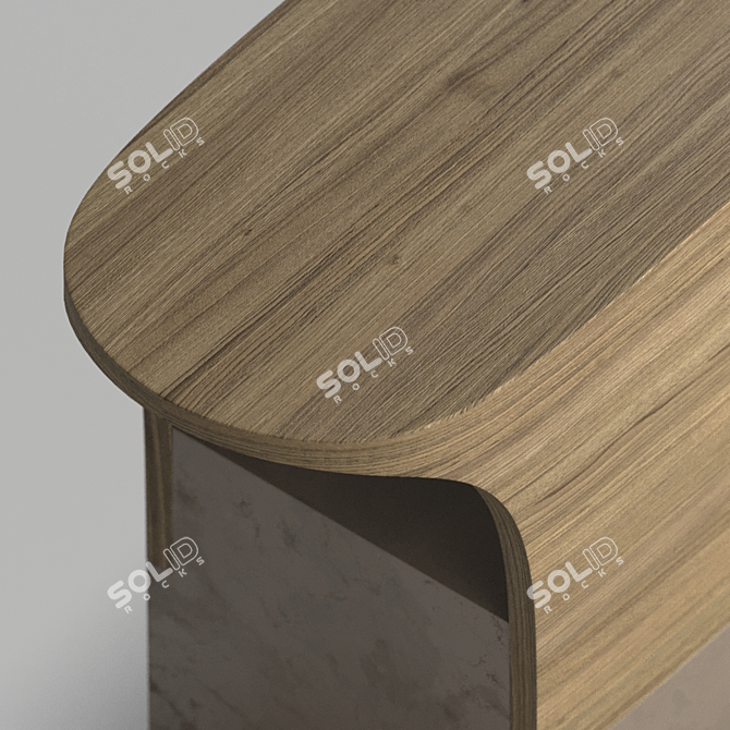 Elegant Spruce & Marble Side Table 3D model image 3