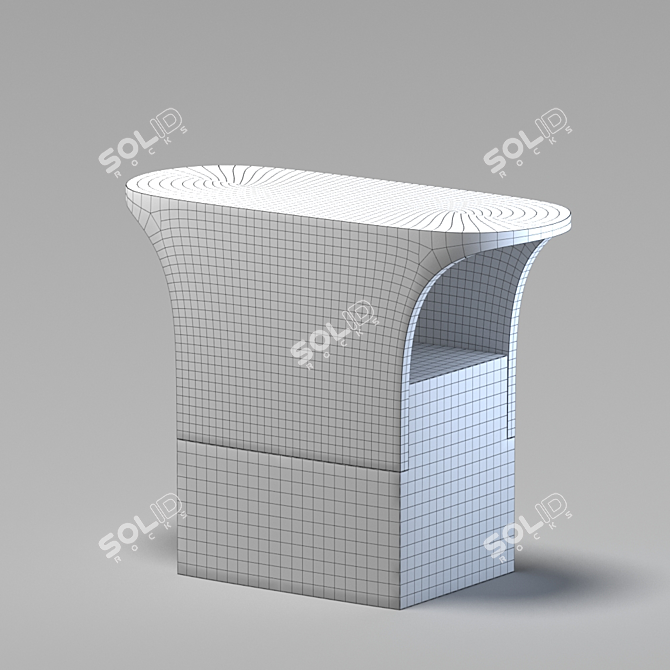 Elegant Spruce & Marble Side Table 3D model image 4