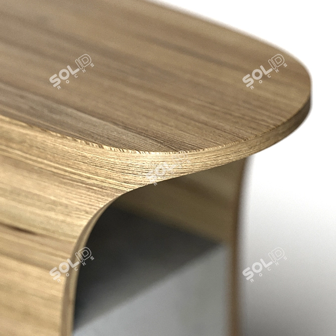 Elegant Spruce & Marble Side Table 3D model image 6