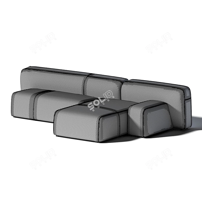 Title: Suiseki Modular Seating System 3D model image 7