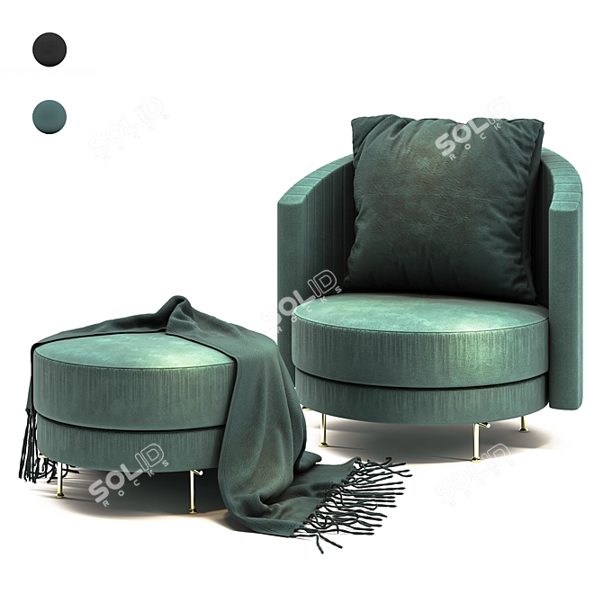 Elegant Armchair Render 3D Model 3D model image 1