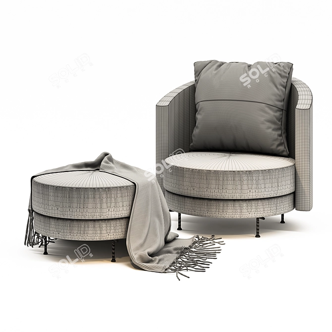 Elegant Armchair Render 3D Model 3D model image 4