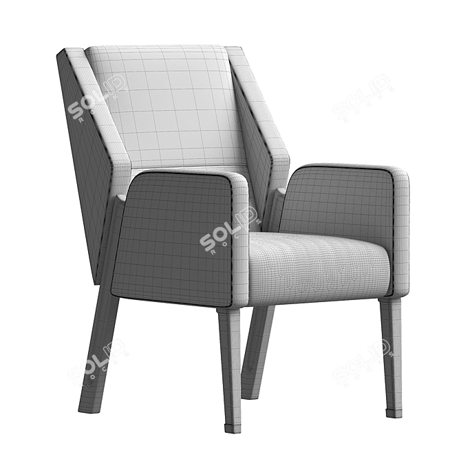 Sleek Wood Armchair: Jett 3D model image 3