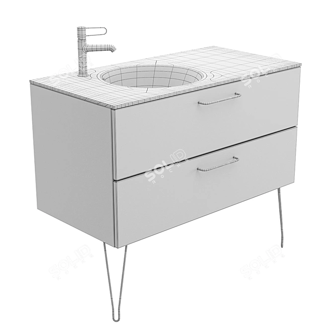 Elegant Glass Vanity Unit: Jacob Delafon Odeon Rive Gauche 3D model image 4