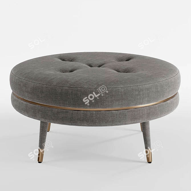 Plush Mid-Century Blake Ottoman 3D model image 1