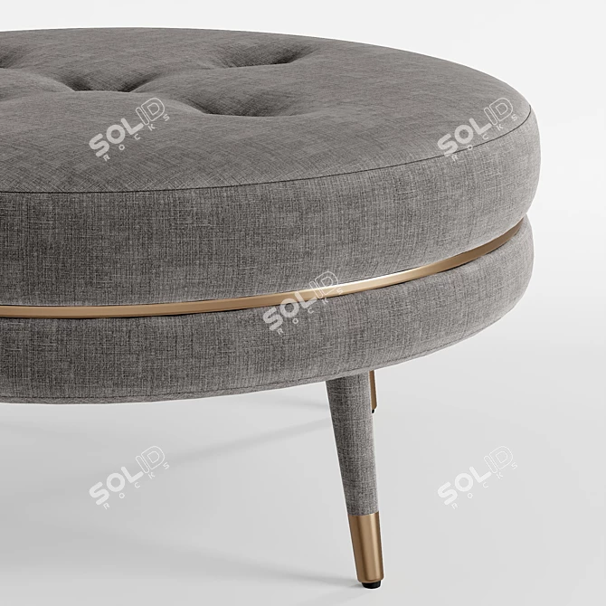 Plush Mid-Century Blake Ottoman 3D model image 3