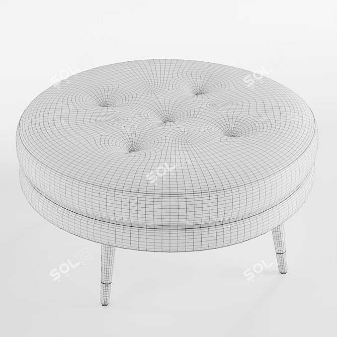 Plush Mid-Century Blake Ottoman 3D model image 6