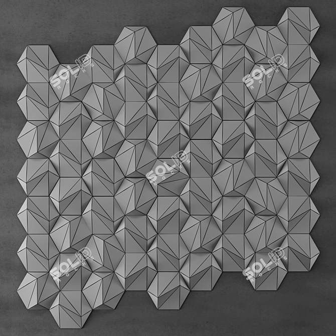 Modern Geometric Concrete Tiles 3D model image 1