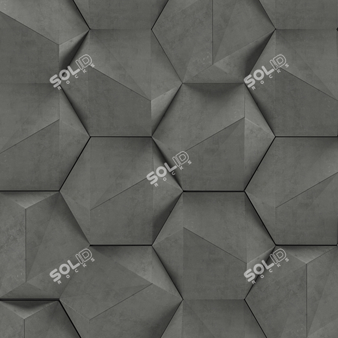 Modern Geometric Concrete Tiles 3D model image 2