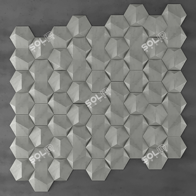Modern Geometric Concrete Tiles 3D model image 3