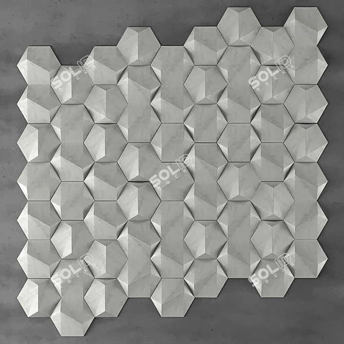 Modern Geometric Concrete Tiles 3D model image 4