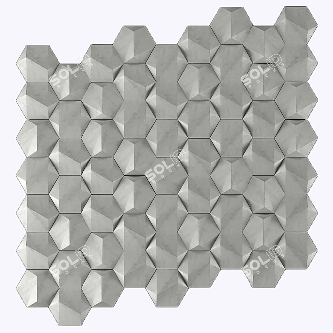 Modern Geometric Concrete Tiles 3D model image 7