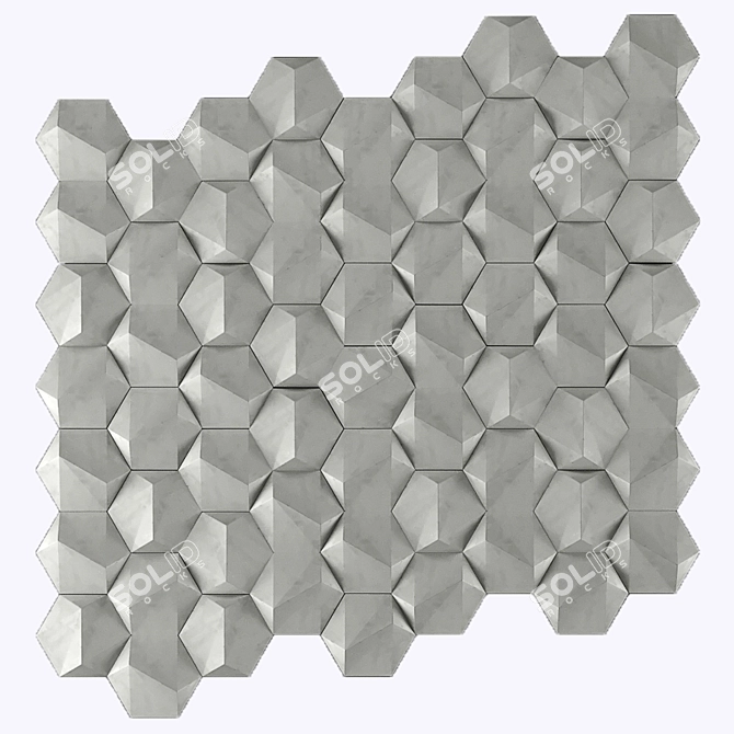 Modern Geometric Concrete Tiles 3D model image 8