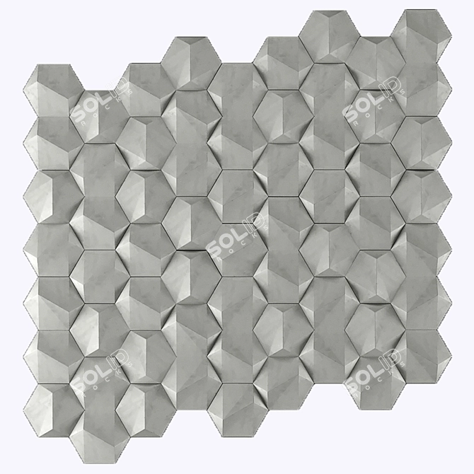 Modern Geometric Concrete Tiles 3D model image 10