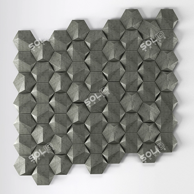 Modern Geometric Concrete Tiles 3D model image 12