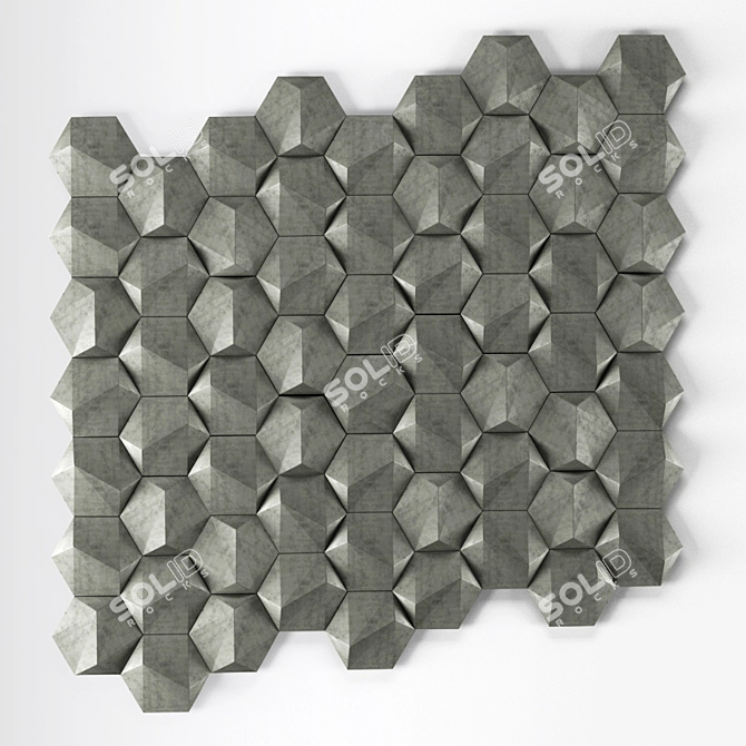 Modern Geometric Concrete Tiles 3D model image 13