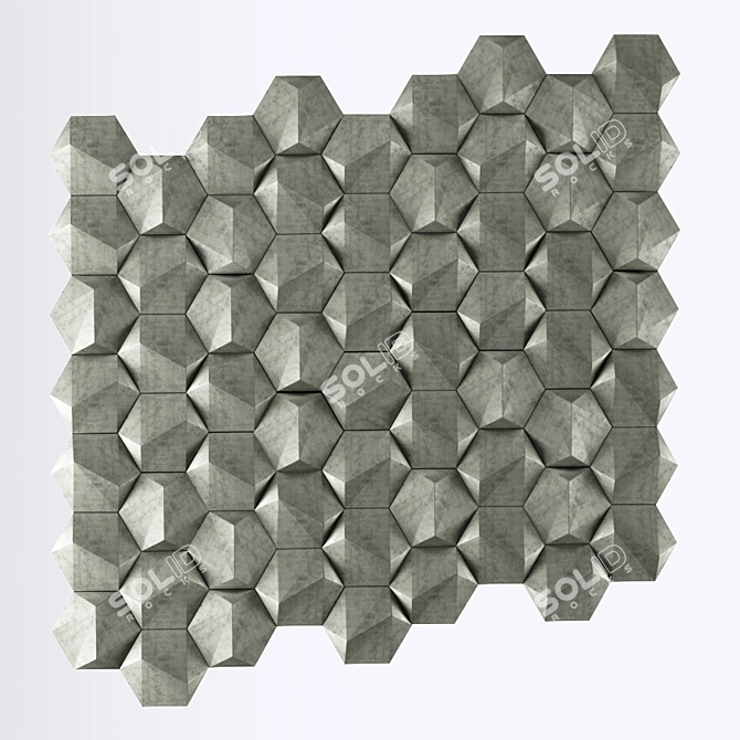 Modern Geometric Concrete Tiles 3D model image 16