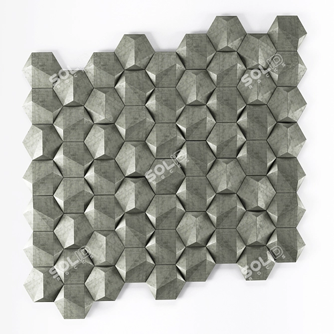 Modern Geometric Concrete Tiles 3D model image 19