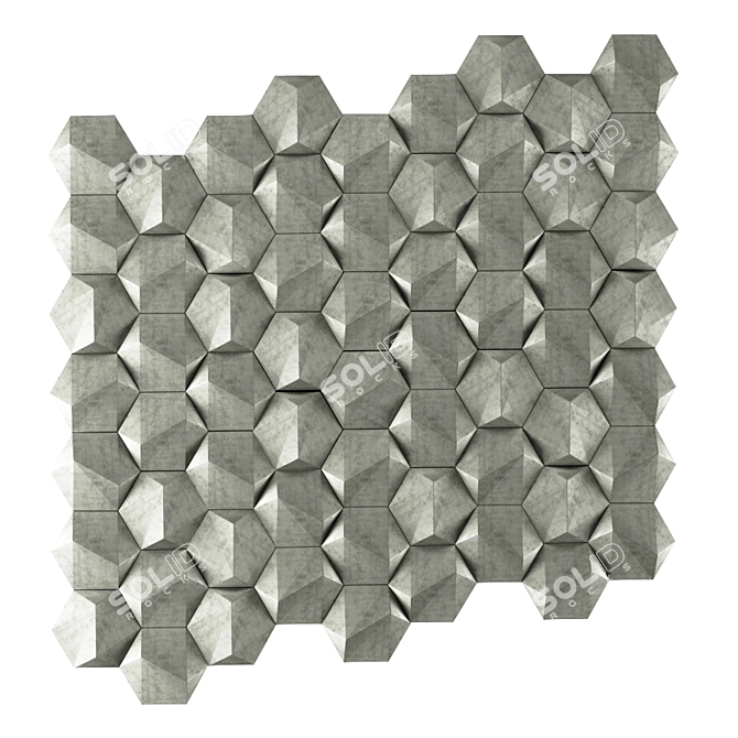 Modern Geometric Concrete Tiles 3D model image 20