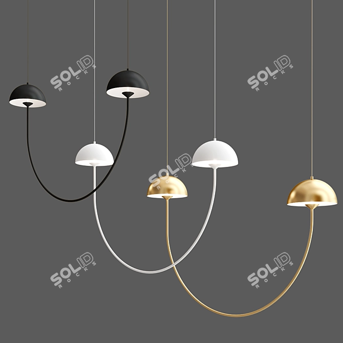 Elegant Champignon Pendant Light 3D model image 3