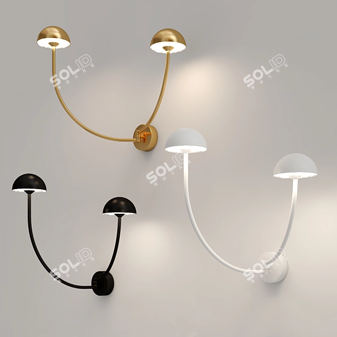 Mushroom Glow Wall Sconce 3D model image 1