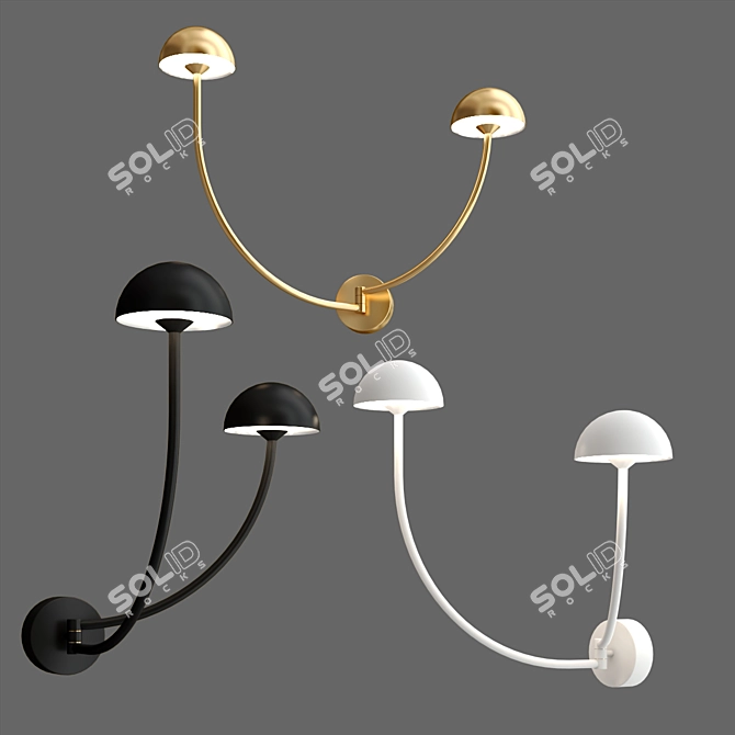 Mushroom Glow Wall Sconce 3D model image 2