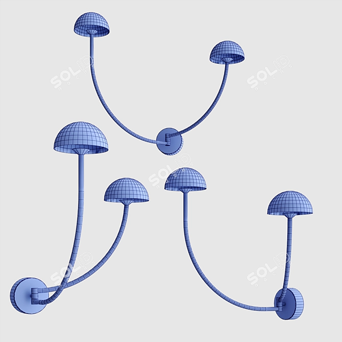 Mushroom Glow Wall Sconce 3D model image 4