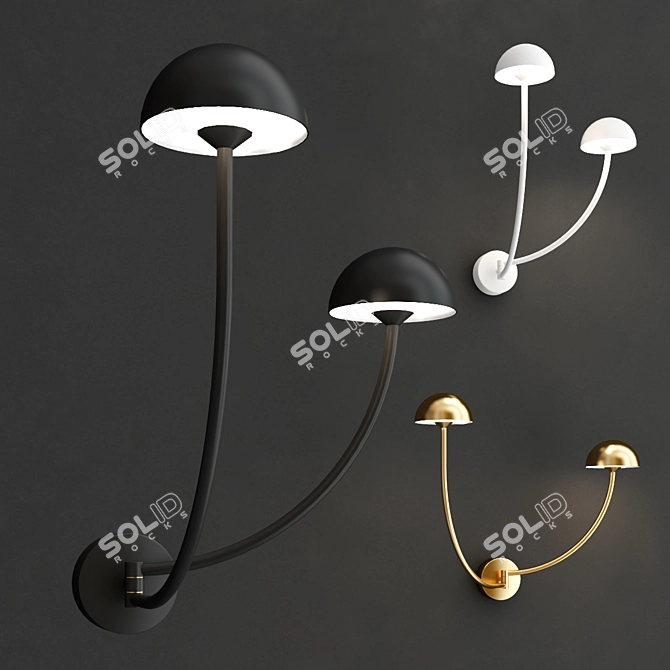 Mushroom Glow Wall Sconce 3D model image 5