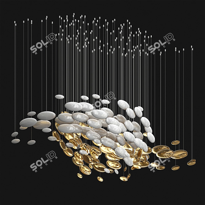 Elegance in Bowls: Sans Souci Chandelier 3D model image 3