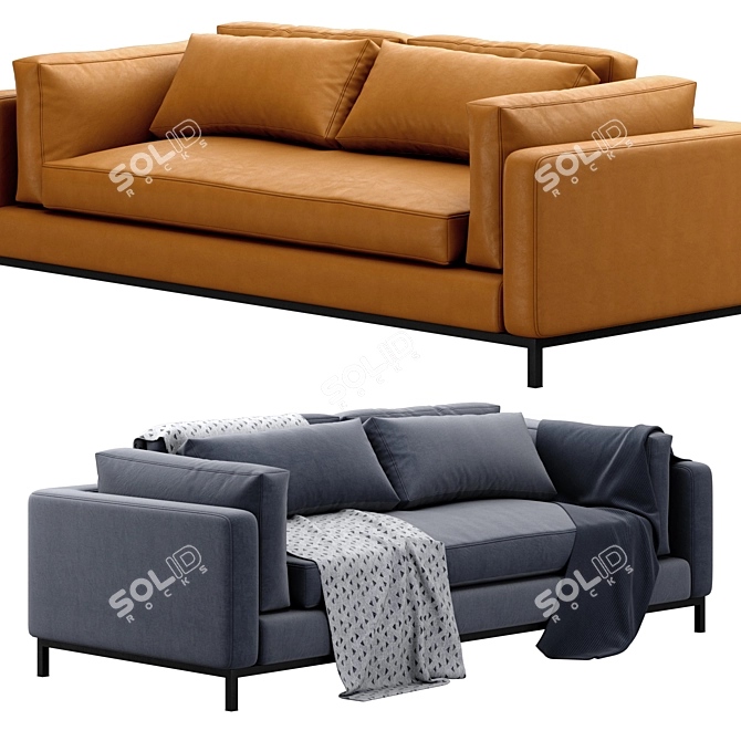 Modern Four Hands Sofa: Bennett Moon 3D model image 1