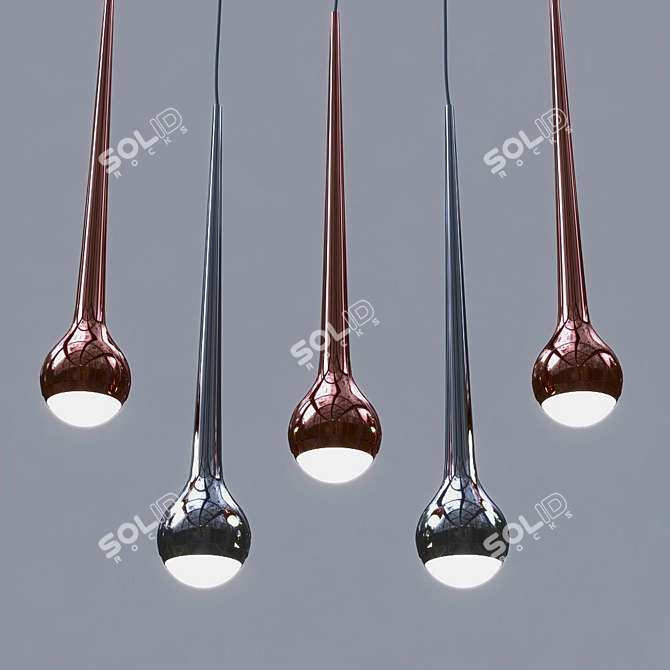 Modern Water Suspension Pendant 3D model image 1