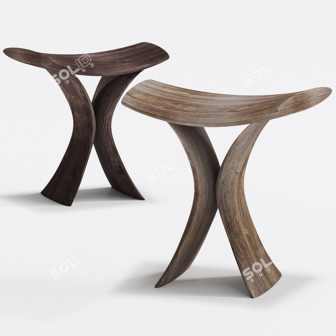 Torii Wooden Chair: Elegant Italian Design 3D model image 1