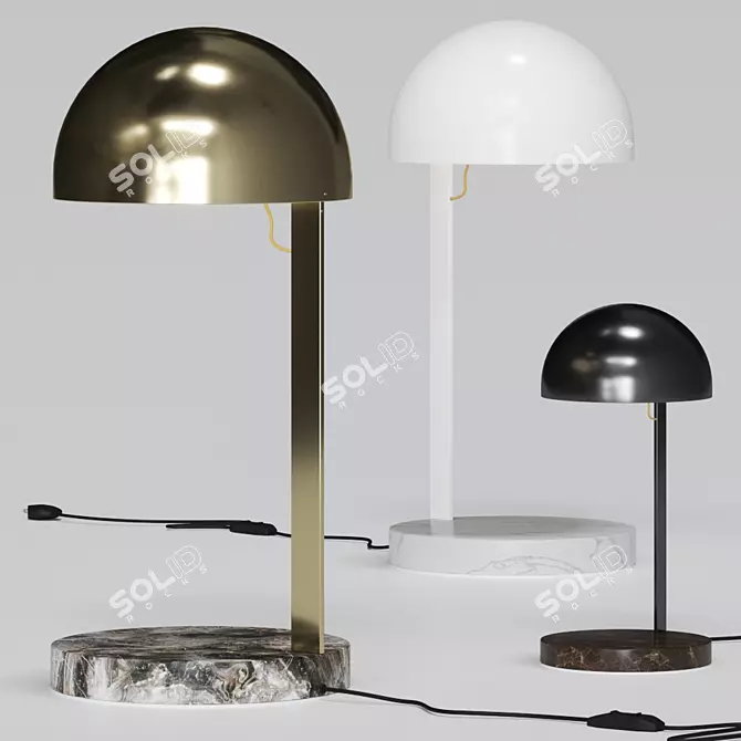 Elegant Juliette Large & Small Table Lamp 3D model image 1