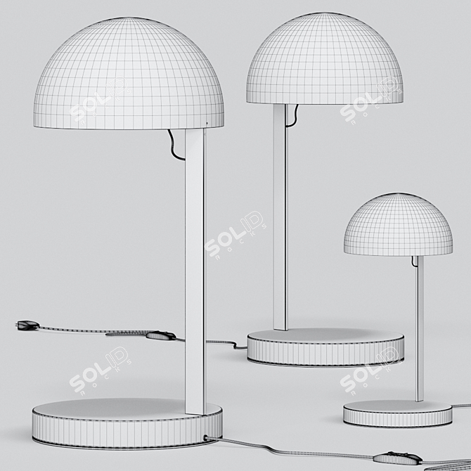 Elegant Juliette Large & Small Table Lamp 3D model image 2