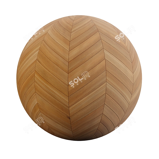 Teak Chevron Wood Tile 3D model image 5