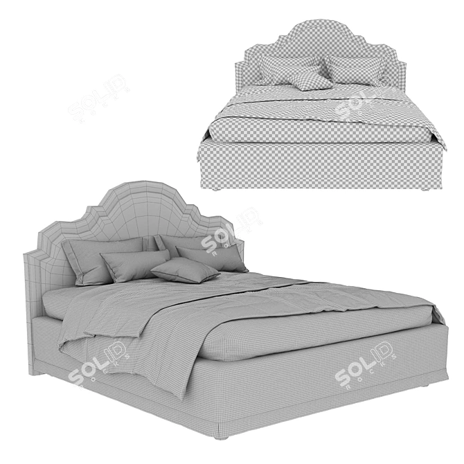 Elegant Astoria Bed - Perfect for Luxurious Comfort! 3D model image 3