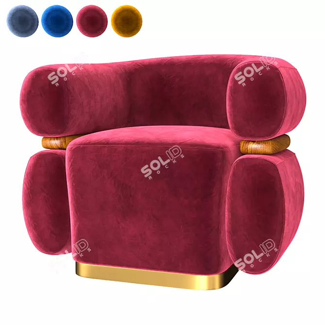 Sleek Malibu Armchair: Modern Elegance by Dooq 3D model image 4