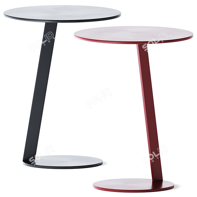 Sleek Metal Puck Side Table 3D model image 1