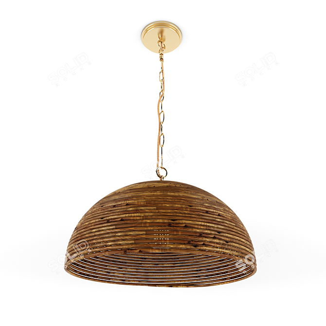 Lilou Rattan Pendant - Handcrafted Elegance for Your Space 3D model image 2