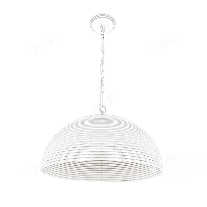 Lilou Rattan Pendant - Handcrafted Elegance for Your Space 3D model image 3