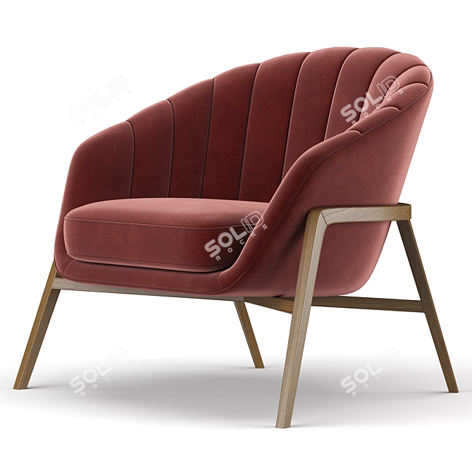 Elegant Cassia Armchair: Stylish Comfort for Every Space 3D model image 4