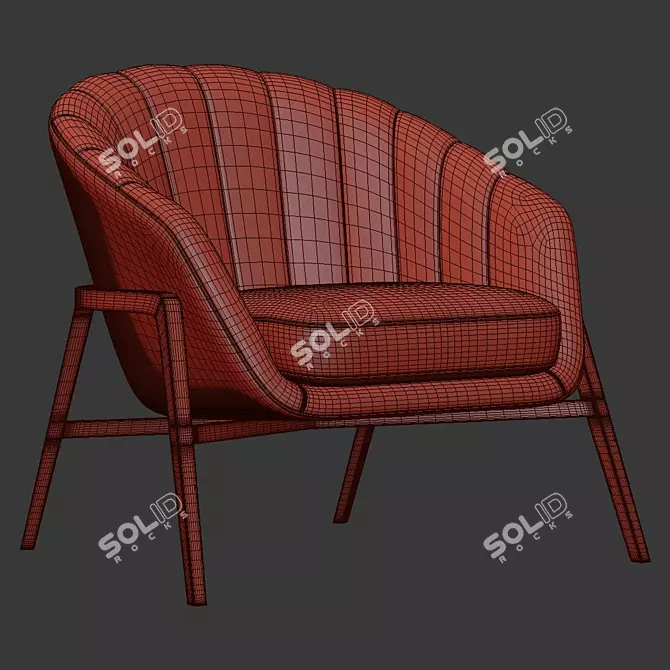 Elegant Cassia Armchair: Stylish Comfort for Every Space 3D model image 5