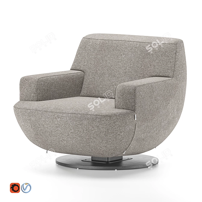 Muffa Armchair: Modern Elegance by BORG 3D model image 1